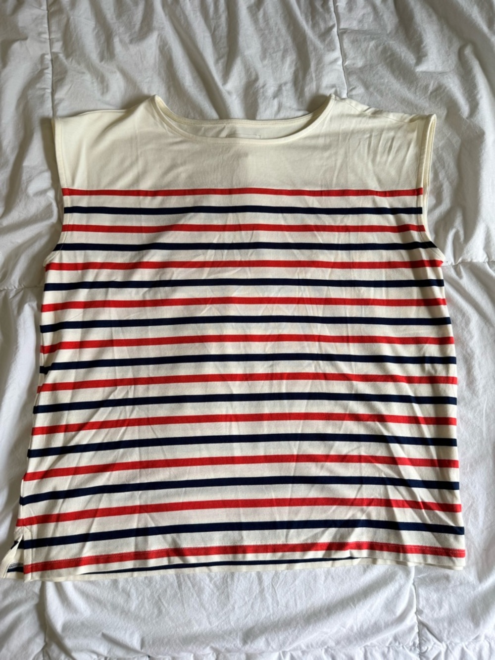 Lou & Grey Coral and Navy Striped Shirt